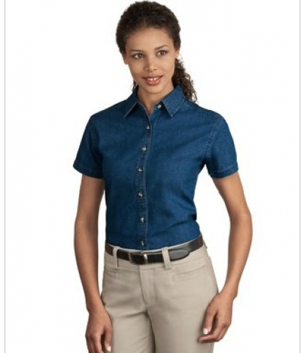 Port & Company - Ladies Short Sleeve Value Denim Shirt LSP11